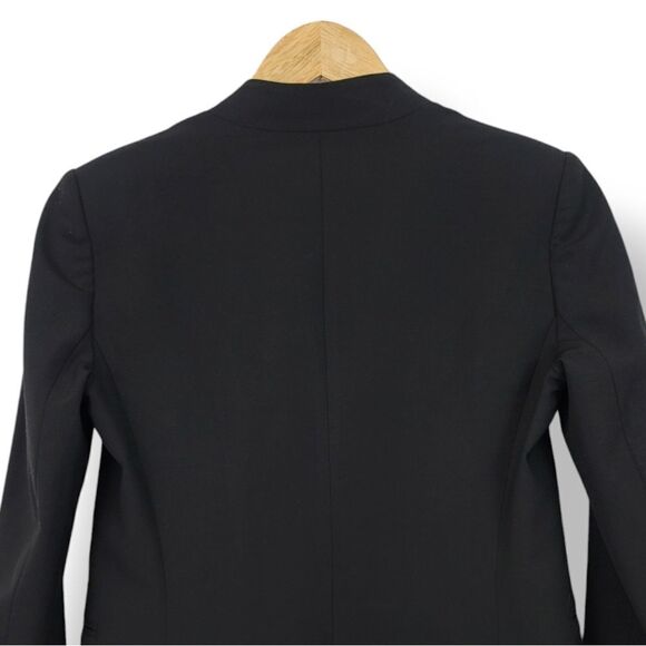 Theory Lanai Collarless Wool Blend Blazer Jacket in Black Size 2 - Picture 6 of 12